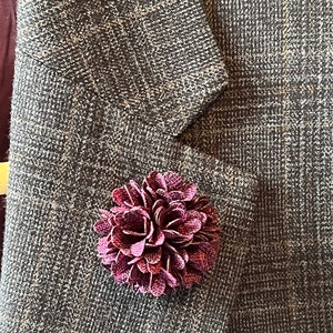 Buttonhole. Fabric Flower Buttonhole -  Lapel Pin - Flower Brooch - Corsage - Boutonniere