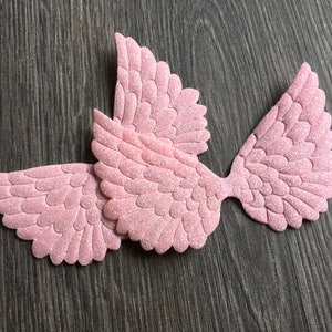 Glitter Fabric Angel & Fairy Wings Embellishments x 15, 30 or 50. X - Large Embossed Wings. Cards, Sewing, Clippies, Bows, Doll Making.