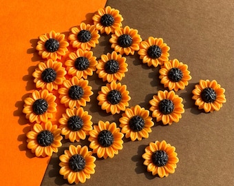 40 Ciondoli A Forma Di Girasole Con Faccina – Resina Piatta Per Fai Da Te, Unghie, Cellulari - 4