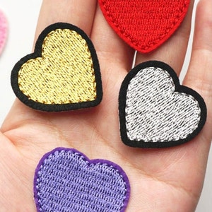 Iron on patches. 32 mm Heart Shaped Iron On/Sew On Clothing Patches - Multiple Colours to Choose From