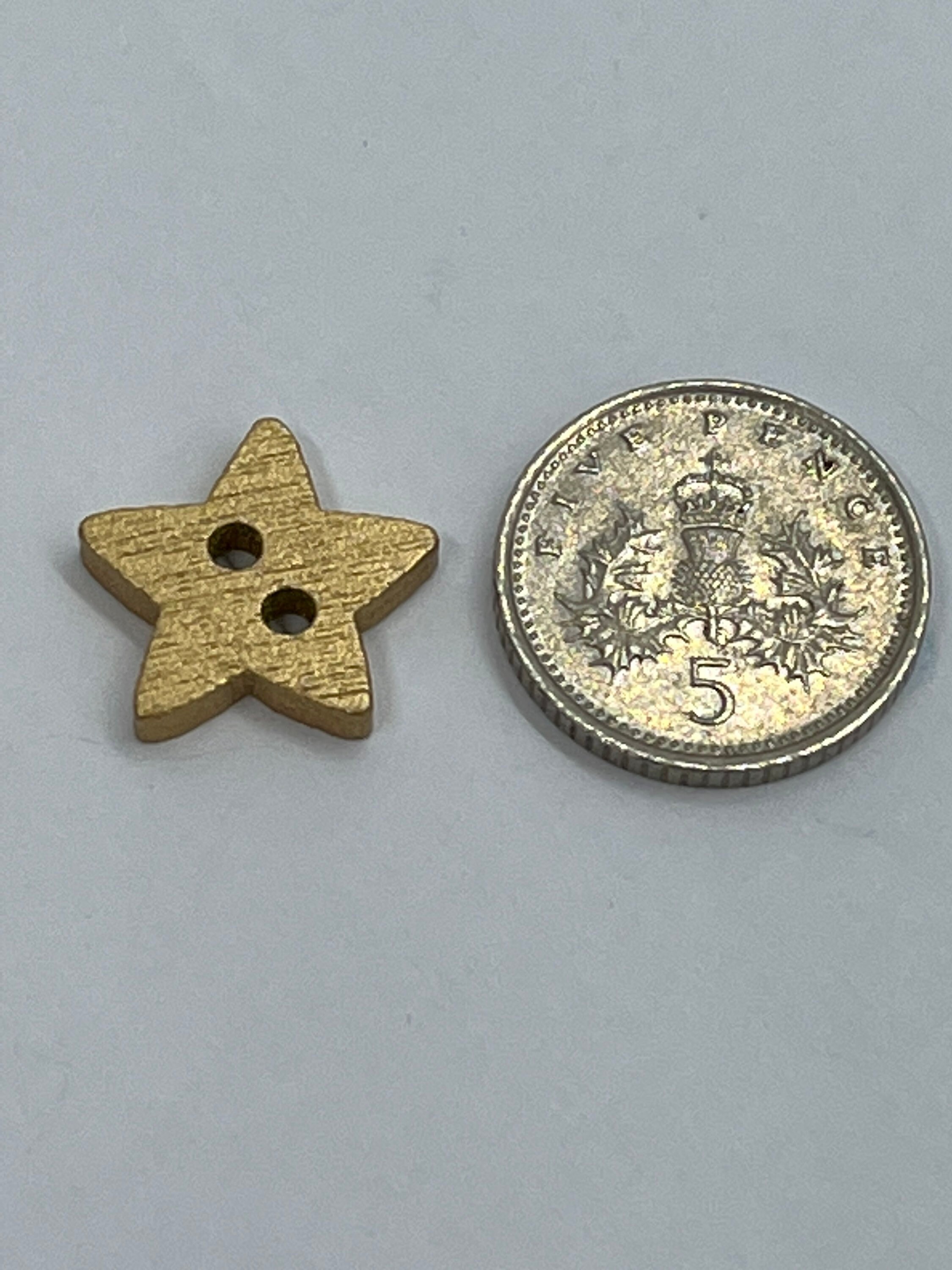 Star Button Insert Christmas Star Buttons. 15mm Wooden Christmas Star Buttons in Gold and ...