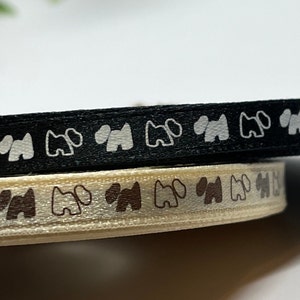 Scottie Dog Ribbon - 3 metre lengths - Black and White or Brown and Beige