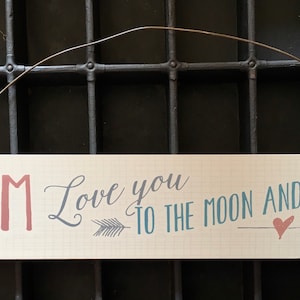 Cat Lover. Mum, Love You to the Moon. Man Cave. East of India Wooden Long Hanging Signs : Birthdays, Presents, Home Decor,Family, Friends.