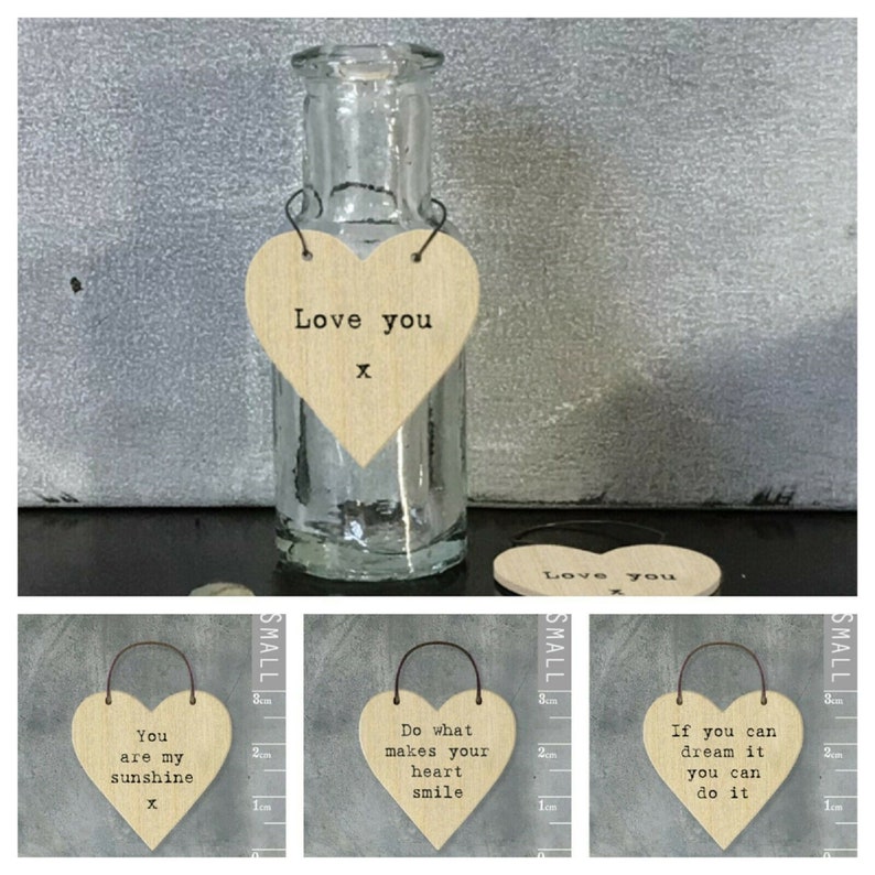 Heart Shaped Gift Tags. Little Natural Wooden Heart Tags. Made by East