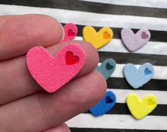 Embossed Heart Sewing Labels, Craft Tags