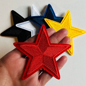 Patches zum Aufbügeln. Sternförmige Aufnäher zum Aufbügeln. Extra Große 9 cm (3.54 &quot;) Sternförmige Flicken zum Aufbügeln / Aufnähen. Mehrere Farben!