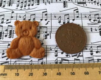 Cute Die Cut Felt Fabric Teddy Bear Appliques x 15, Embellishments for card making, childrens crafts and scrapbooking and more.