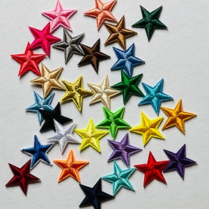 Iron on Patches. 28 mm Star Shaped Iron On/Sew On Clothing Patches Multiple Colours to Choose From image 3