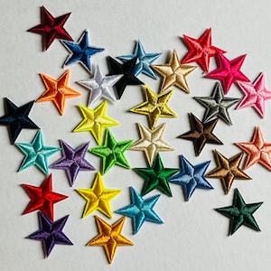 Iron on Patches. 28 mm Star Shaped Iron On/Sew On Clothing Patches Multiple Colours to Choose From image 4