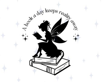 Um livro por dia / SVG e PNG / Mantém a realidade longe / Amante de livros / Livresco / Download digital