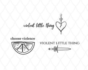 Coisinha Violenta / Escolha a Violência / SVG e PNG / 3 Imagens / Quarta Asa / Chama de Ferro / Tempestade de Ônix / Romantasy / Download Digital