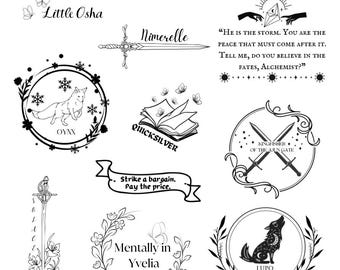 Pacote de imagens Quicksilver em SVG e PNG, 10 imagens / Martim-pescador / Saeris / Ônix / Pequeno Osha / Alquimista / Romantismo / Fantasia / Download Digital