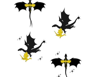 Tairn e Andarna / SVG & PNG / 4 Imagens / Quarta Asa / Chama de Ferro / Dragões / Empíreo / Romantasy / Download Digital