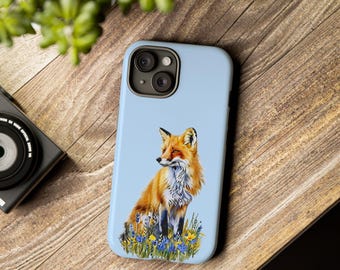 Fox Phone Case, Fox Cell Phone Cover, Tough Case, Cute Animal Design, Wildlife Phone Cover, iPhone case, Galaxy case, Google Pixel case.