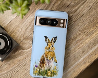 Hare Phone Case, Cute Rabbit Phone Cover, Animal case for iPhone 16 25 14 13 12 11 X XR XS XSMAX, Galaxy 24 23 22 21 20 10, Pixel 8 7 6 5