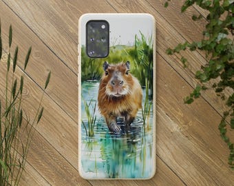 Capybara Biodegradable Phone Case for iPhone 15 14 13 12 11 Pro Plus Pro Max Mini Samsung Galaxy S22 S21 S20 Plus Ultra
