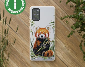 Adorable Red Panda Design Eco-Friendly Phone Case, Biodegradable Phone Cover for Samsung & iPhone, Red Panda Lover Gift