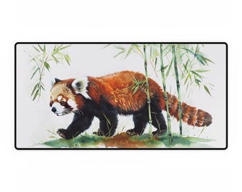 Red Panda Desk Mat , Wildlife Red Panda Mousepad Mouse Mat