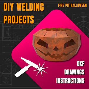 Schweißen Projektpläne Vorlagen Zeichnungen Metall Feuerstelle Halloween DXF PDF Low Poly Polygonal Patterns