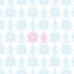 SUNFLOWER - Digital Longarm Quilting Pattern for Edge to Edge Pantograph Handiquilter Statler Stitcher Bernina Innova