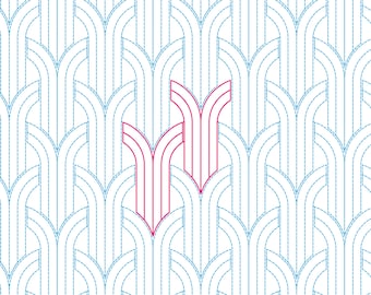 Moderno - Padrão de quilting digital de braço longo para Edge to Edge Pantograph Handiquilter Statler Stitcher Bernina Innova