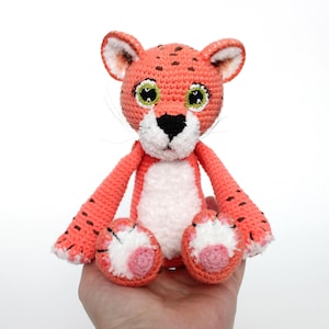 Leopard crochet pattern PDF Safari toys Wild kittens crochet tutorial Amigurumi animals Stuffed Cheetah with movable limbs Panther toy