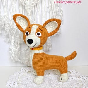 Corgi dog crochet pattern PDF  Amigurumi realistic dog Funny puppy crochet tutorial