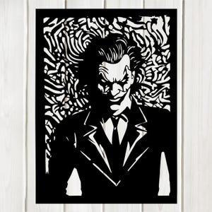 Joker Wall Art Decor Lasergesneden Dxf Glowforge Svg xTool CNC Router snijden Vinyl gesneden Sticker Metal Cut silhouet sjabloon digitaal bestand