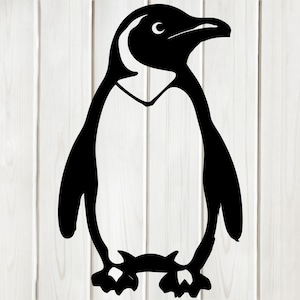 Pinguïn Wall Art Decor Lasergesneden Dxf Glowforge Svg xTool CNC Router snijden Vinyl gesneden Sticker Metal Cut silhouet sjabloon digitaal bestand