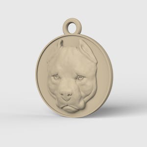 3D Model stl CNC router 3dprinter digital file Pitbull Pendant Dog Medalion