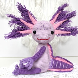 Crochet axolotl pattern PDF Amigurumi axolotl cute Plush toy Water dragon