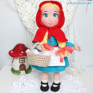 Doll crochet pattern PDF Little Red Riding Hood Amigurumi doll Crochet tutorial