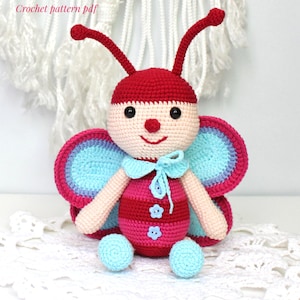 Butterfly crochet pattern PDF Amigurumi Insect toy Crochet tutorial