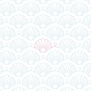 SEASHELL - Digital Longarm Quilting Pattern for Edge to Edge Pantograph Handiquilter Statler Stitcher Bernina Innova