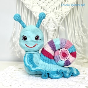 Snail crochet pattern PDF Rainbow snail Amigurumi toy crochet tutorial