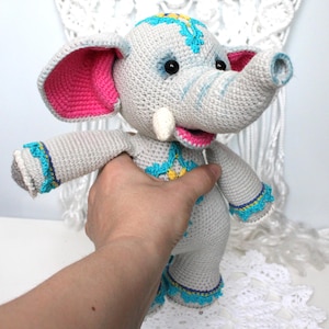 Crochet elephant pattern PDF in English Amigurumi stuffed toy Indian elephant crochet tutorial Amigurumi animal