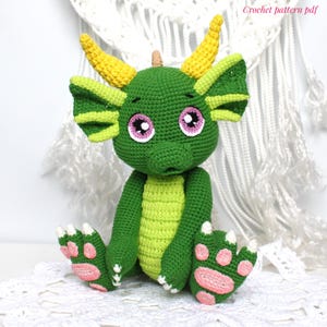 Dragon crochet pattern PDF Plush Dinosaur Amigurumi toy crochet tutorial