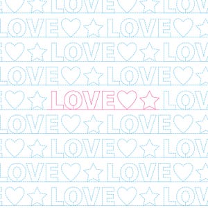 LOVE - Digital Longarm Quilting Pattern for Edge to Edge Pantograph Handiquilter Statler Stitcher Bernina Innova