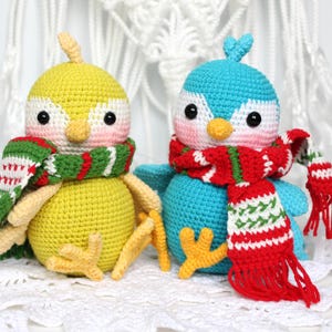 Bird crochet pattern PDF  Amigurumi toy tutorial Winter birds