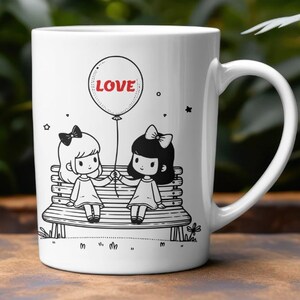 Romantische mok vriendschap - schattig liefdesontwerp - perfect valentijnscadeau