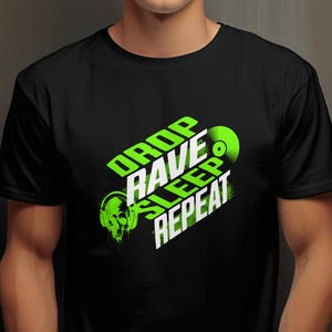 Rave Night-T-shirt - T-shirt voor drum- en bas-technoliefhebbers - perfect danskledingcadeau