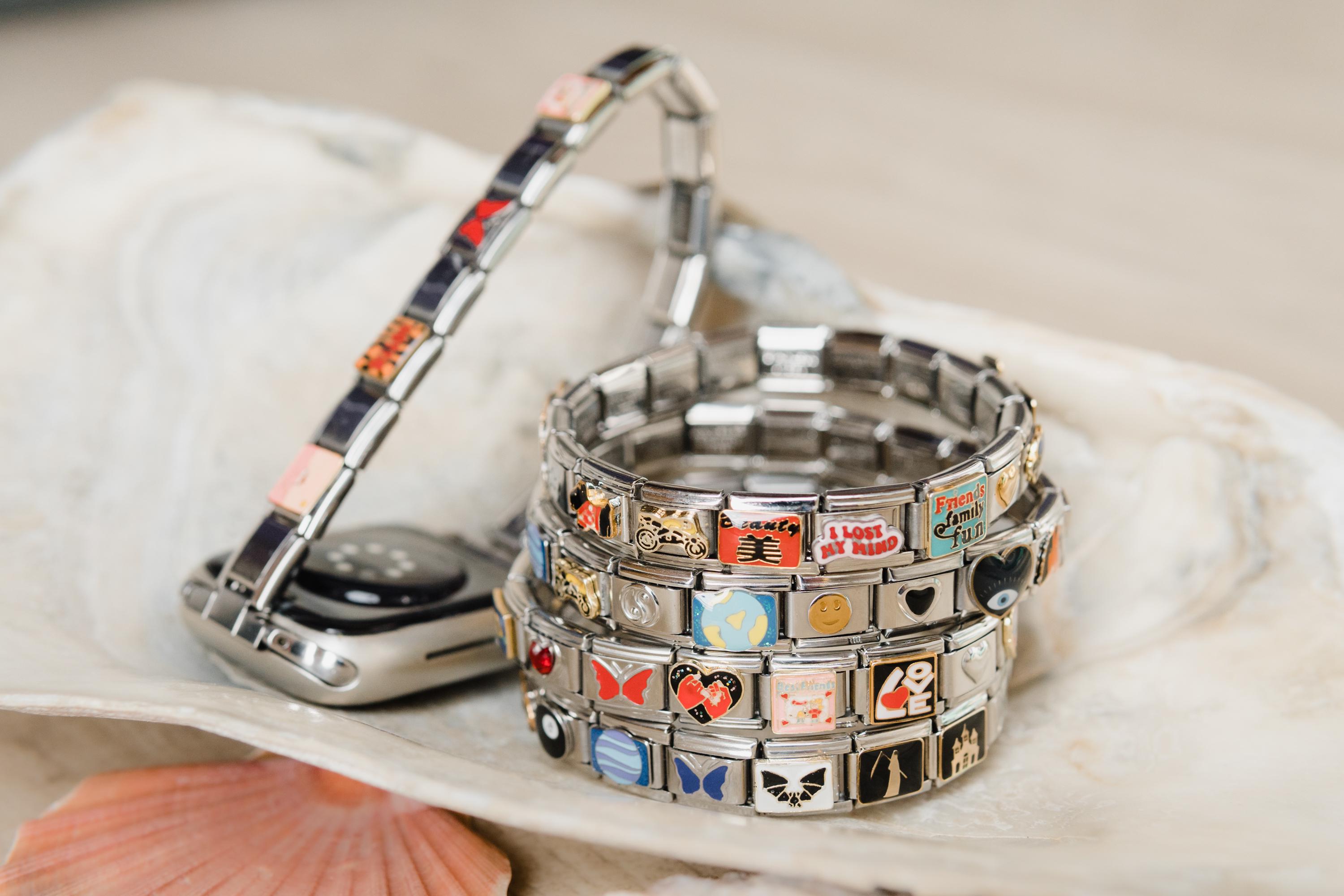 Italian Charm With Connector Apple Watch Band, Italian Charm 