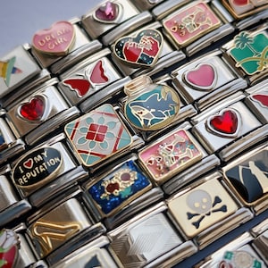 Bestfriend Italian Charm Bracelet, Silver Custom Vintage 18 links 9mm wide, Stretchy Adjustible Charm, Italian Charm, Friendship Gift