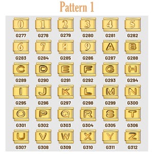 a set of golden alphabets with numbers and letters