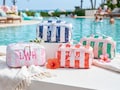 Personalized Embroidered Makeup Bag,Custom Waterproof Cosmetic Pouch,Monogram Striped Clear Coat Toiletry Bag,Bridesmaid Gifts,Gift for Her