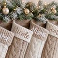 Personalized Knitted Christmas Stockings 2026, Embroidered Family Stockings with Name, Christmas Gifts, Holiday Decor