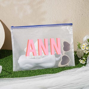 Benutzerdefinierte Brautjungfer Pool-Tasche, Schatten-Monogramm-Strand-Beutel, personalisierte wasserdichte Pool-Tasche, Brautjungfer-Geschenk-Tasche, Brautpartybevorzugung