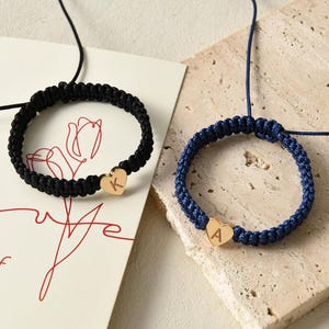 Set of 2 Custom Engraved Initial Bracelets,Bracelets for Couple and Friendships,Matching Bracelets for Him/Her,Anniversary Gift,Best Friend