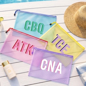 Shadow Monogram Pool Tasche, personalisierte Sommer Strandtasche, Zip Beutel