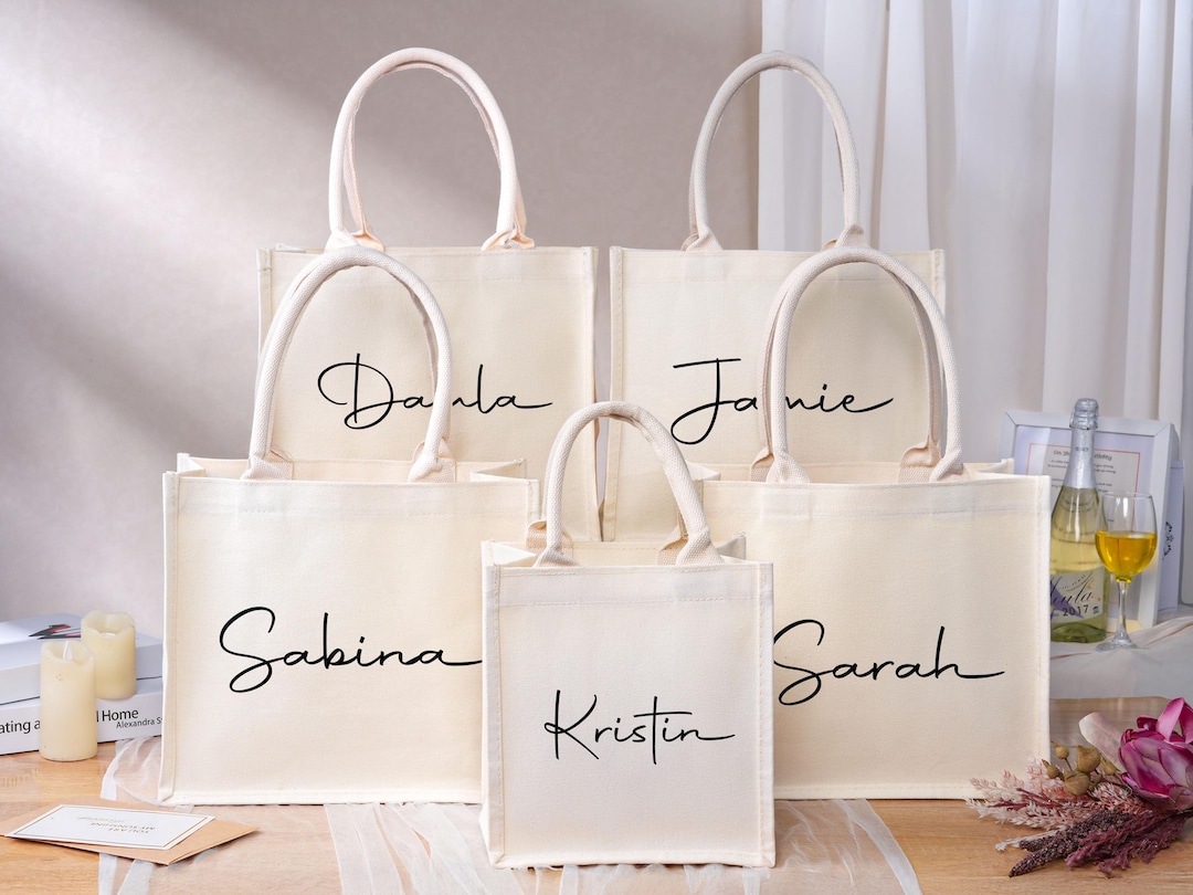Personalized Bridesmaid Gift Bags,custom Burlap Tote,bridesmaid Gifts ...